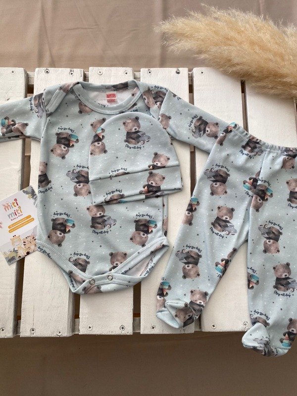 Producto - Set de Body + Gorrito + Ranita OSITOS - COD 339