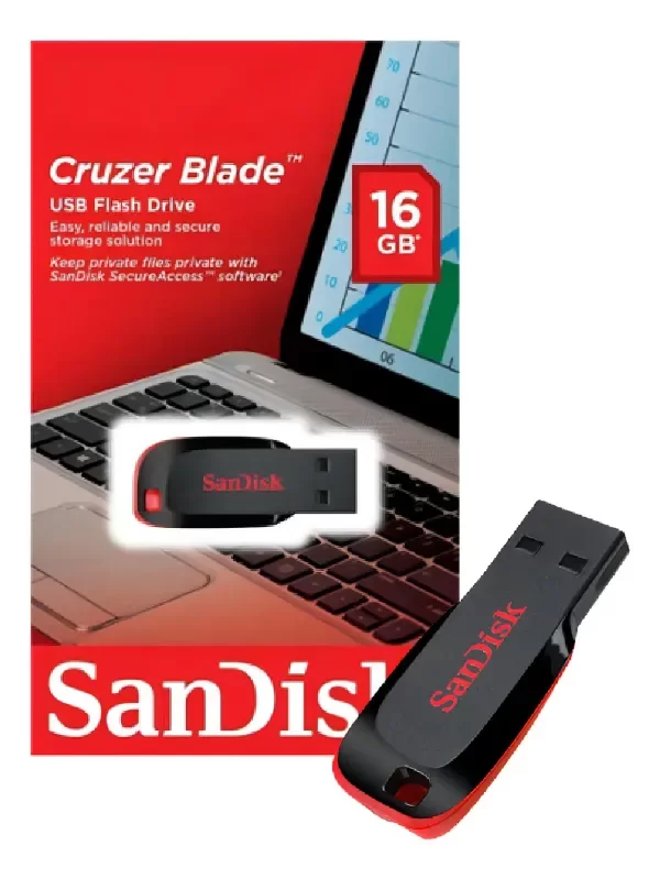 Producto - PENDRIVE 16 GB SANDISK CRUZER BLADE