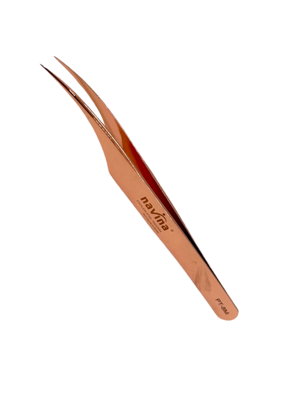 Producto - PINZA CURVA DORADA NAVINA PT-8M