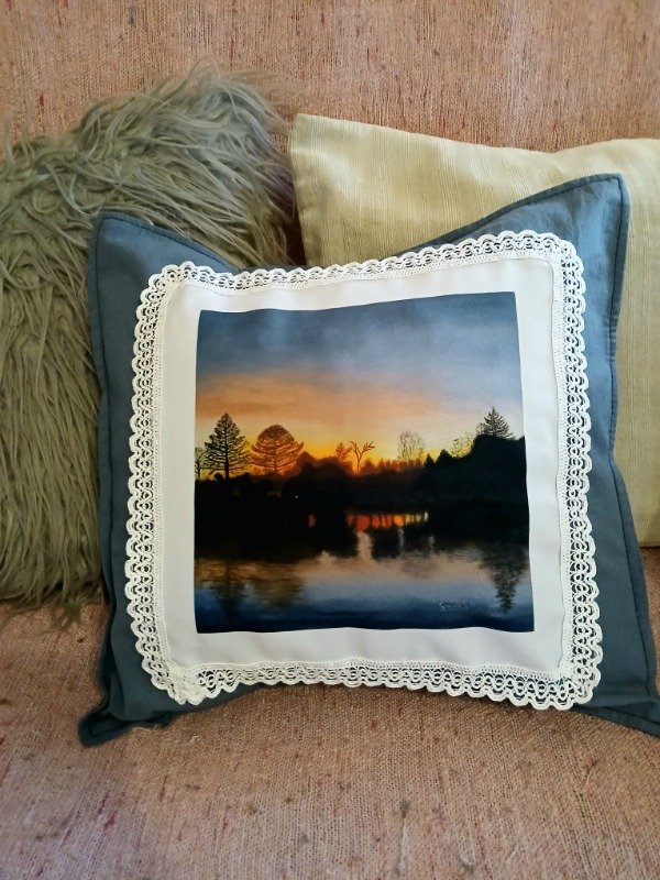 Producto - Funda de almohadon Atardecer en el delta