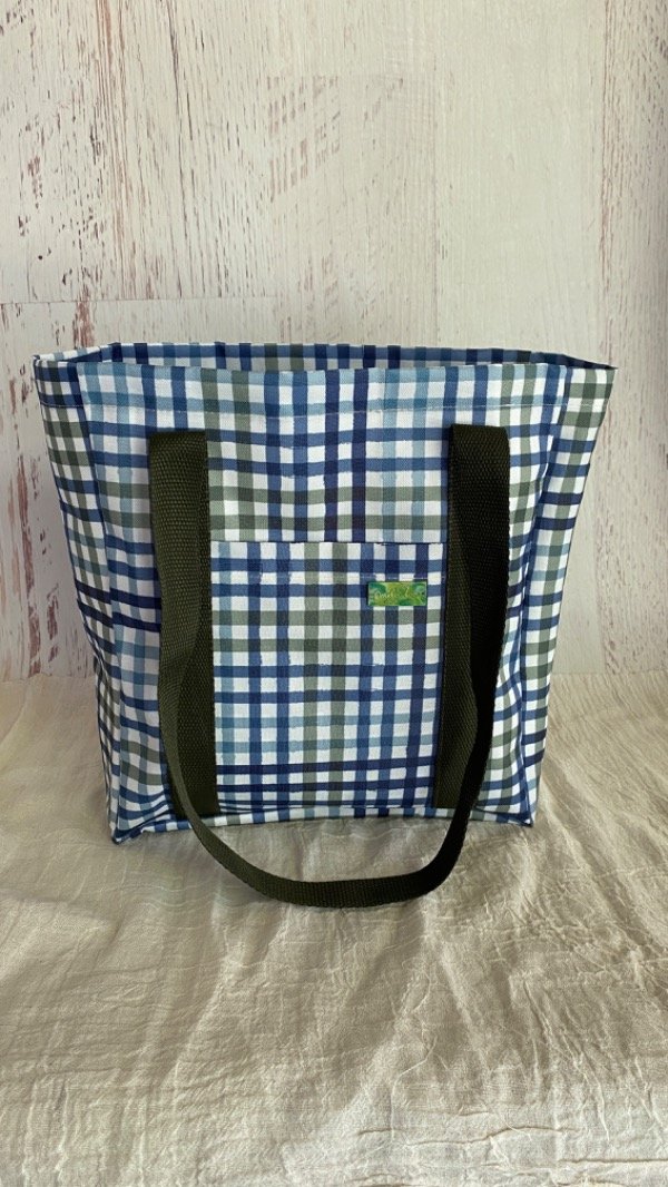 Producto - Bolso a cuadros azul y verde