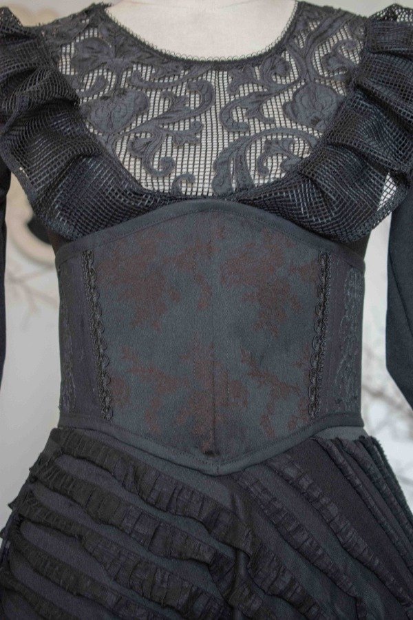 Producto - Waist corset negro con bordo oscuro