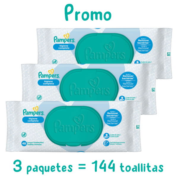 Producto - 3x Toallitas Húmedas Pampers Higiene Completa 48u (Total 144u)