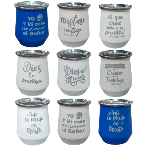 Producto - PROMO Mates De Acero Inoxidable Con Forma Grabado (PACK X6 UNIDADES)