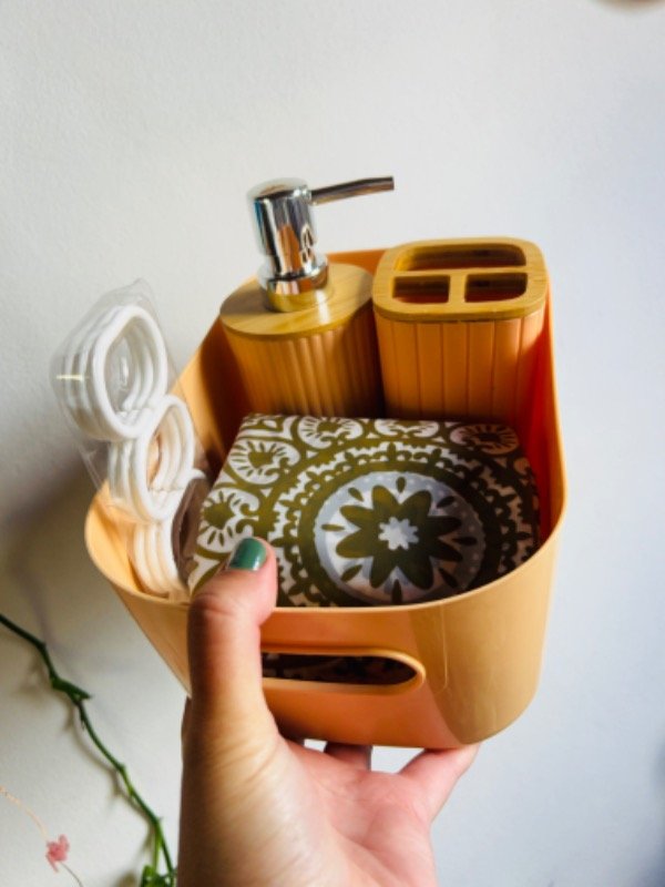 Producto - Set de baño con cortina y canasto - 1