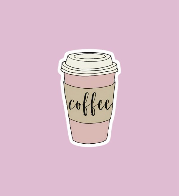 Producto - Sticker individual aesthetic cafe rosa
