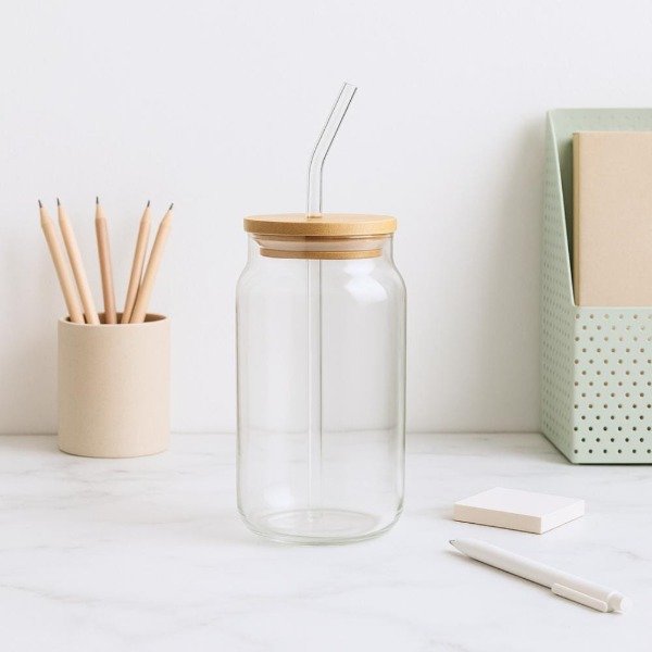 Producto - Vaso con sorbete tapa de bambú - 1