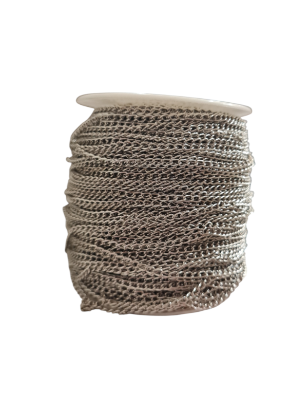 Producto - CADENA PLATEADA HIERRO 0.7 X METRO