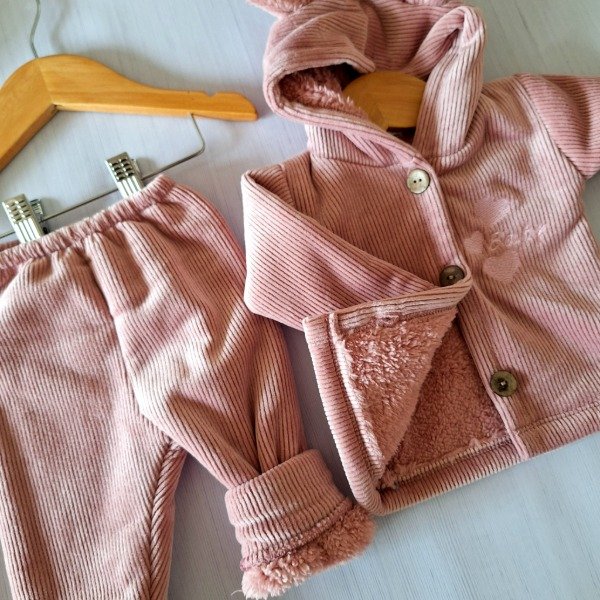 Producto - Conj. Corduroy con Corderito Rosa