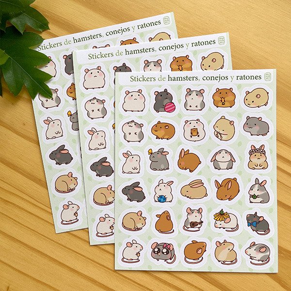Producto - Stickers plancha - Roedores y no roedores - Hamsters, conejos y ratones