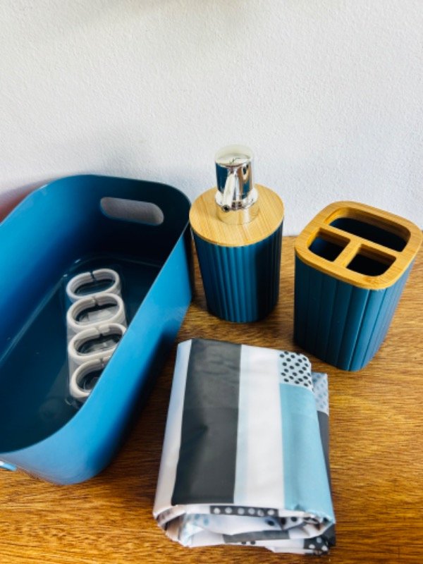 Producto - Set de baño con cortina y canasto - 3