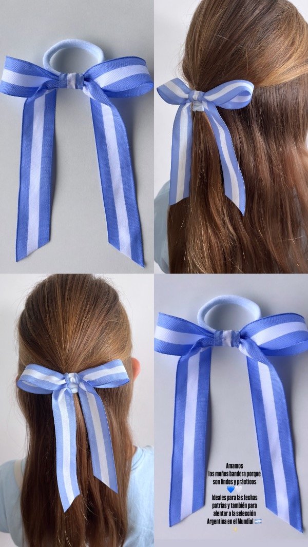 Producto - MOÑO LAZO LARGO BANDERA