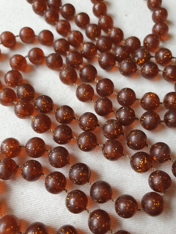 Producto - Collar Sautoir Celuloide Caramelo con Glitter - 3