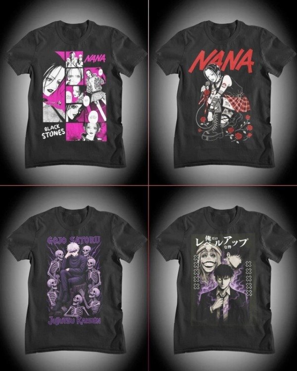 Producto - Remera de algodón Nana,Jujutsu Kaisen,Solo Leveling (Ingrese para elegir talle)