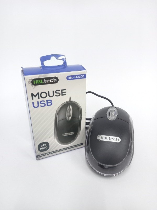 Producto - Mouse Usb Optico 1600 Dpi Laptop Pc Notebook Luz Negro