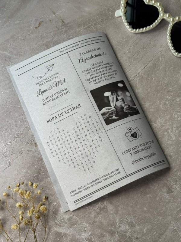 Producto - Periodico de Boda / Diario de Evento (Librito) - 3