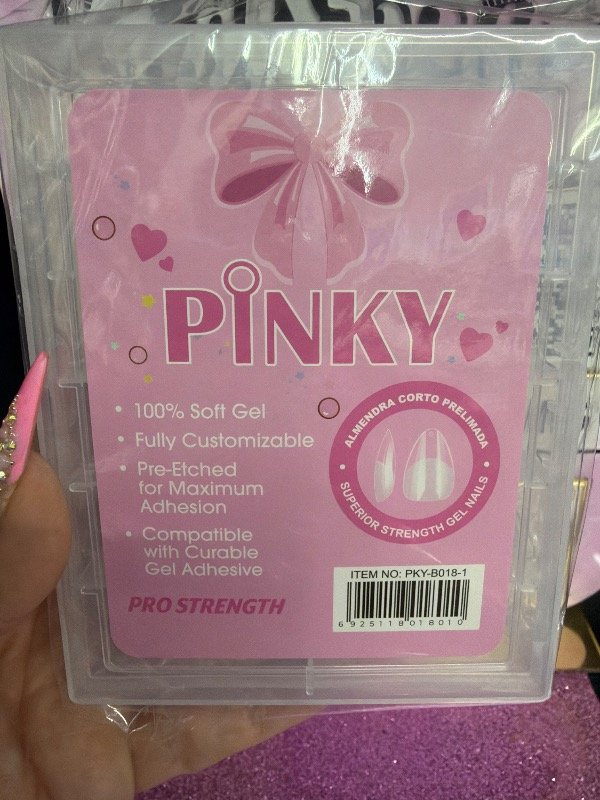 Producto - Tips para soft gel pinky almendra corto x120 unid