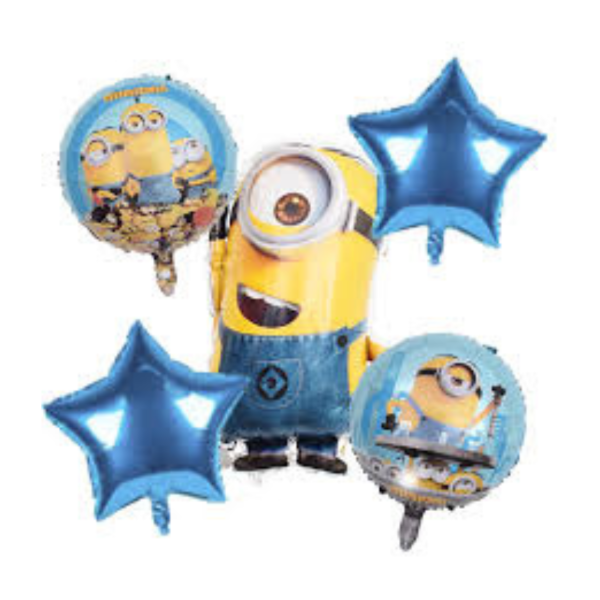 Producto - Kit x5 globos metalizados de personaje MINION