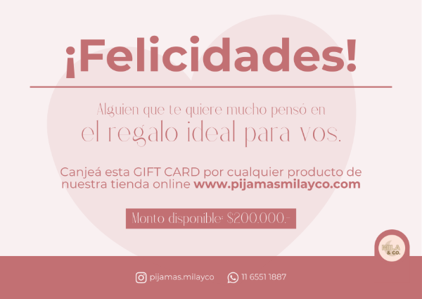 Producto - GIFT CARD 200