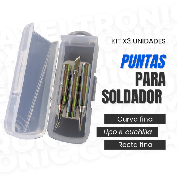 Producto - Kit 3 Puntas soldador 900M-T Compatible Yihua, Kailiwei, Mechanic, Hakko