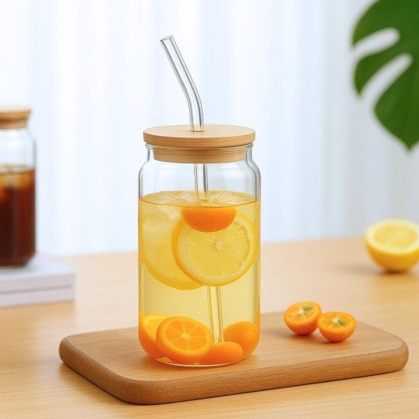 Producto - Vaso con sorbete tapa de bambú - 0