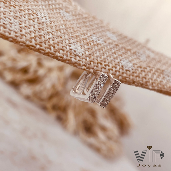 Producto - Aros Huggies Cuadrados Cubics Plata 925