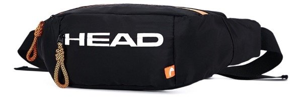 Producto - Riñonera negra Head deportiva con detalles en naranja