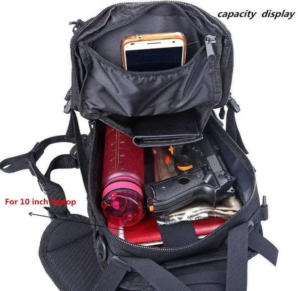Producto - Morral Bolso Tactico Militar Pechera Negro Tela Antidesgarro 15 Litros - 15
