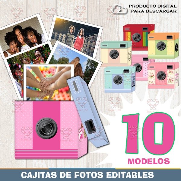 Producto - Kit Imprimible Cajitas Polaroid Dia Del Amigo Editables