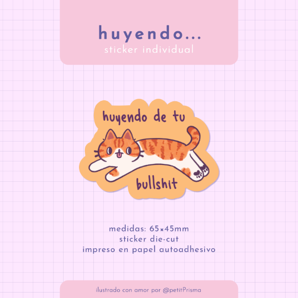 Producto - Sticker de papel "Huyendo..."