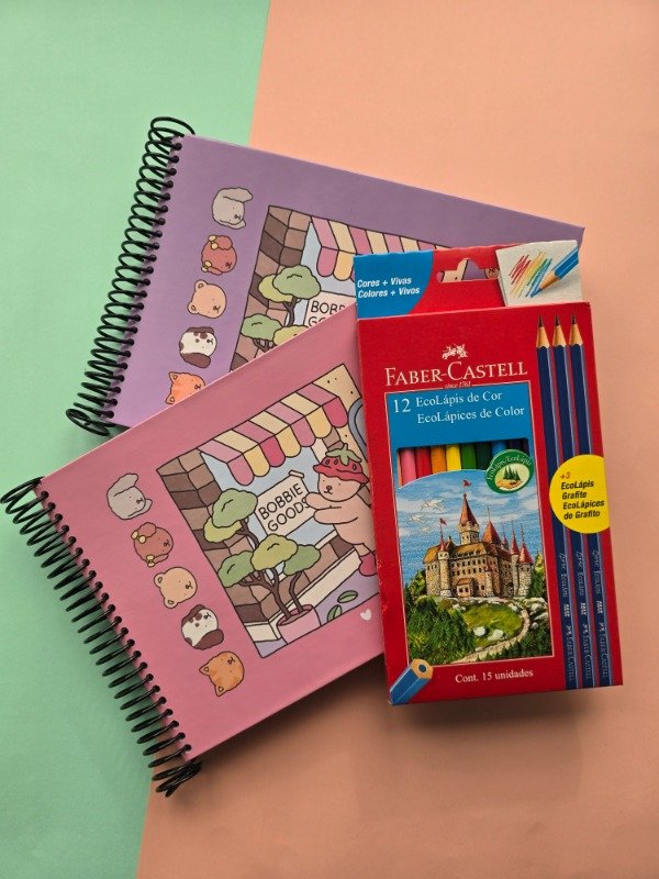 Producto - COMBO 1 - Cuaderno para colorear + 15 lápices Faber Castell