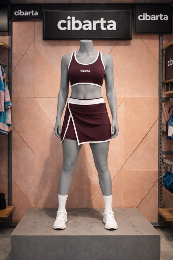 Producto - Conjunto Cibarta top y pollera short modelo SET MSL bordo