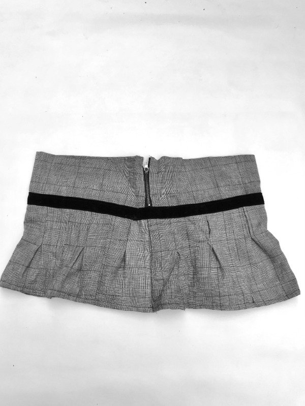 Producto - Pleated skirt Cuadrillé gris - 4