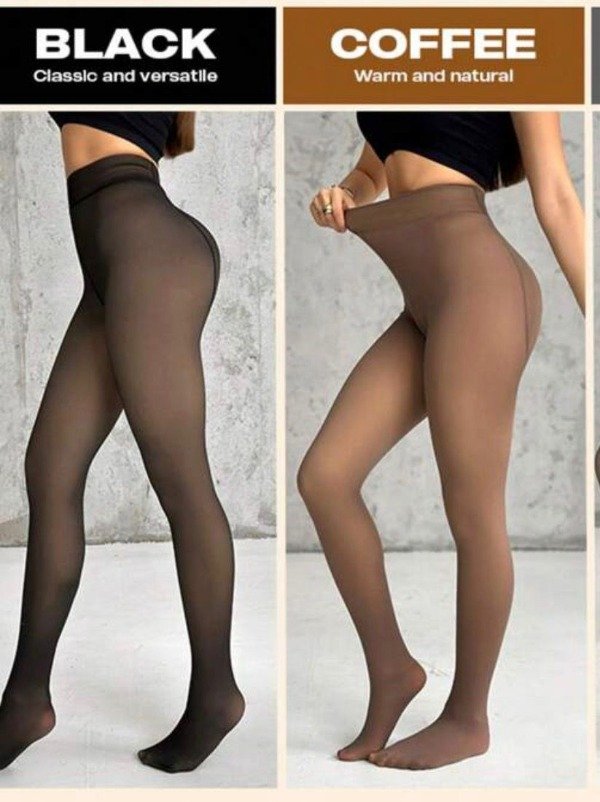 Producto - Calza pantie efecto piel con peluche por dentro (pie abierto) marron - 5
