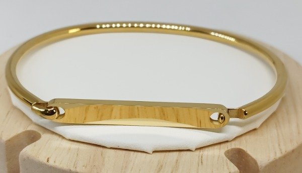 Producto - Pulsera Esclava Personalizable en Acero Dorado