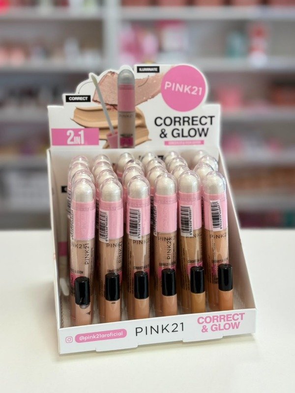 Producto - CAJA X 24U CORRECTOR MAS ILUMINADOR 2EN1 PINK21
