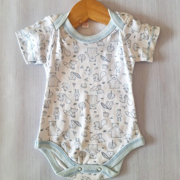 Producto - Body Algodón Animalitos Blanco MC
