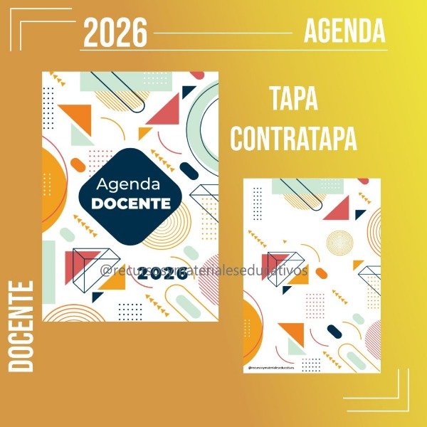 Producto - Agenda Impresa Docente 2026 para 10 cursos