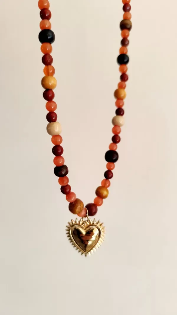 Producto - Collar ALINA Jaspe Rojo y Ojo de Gato