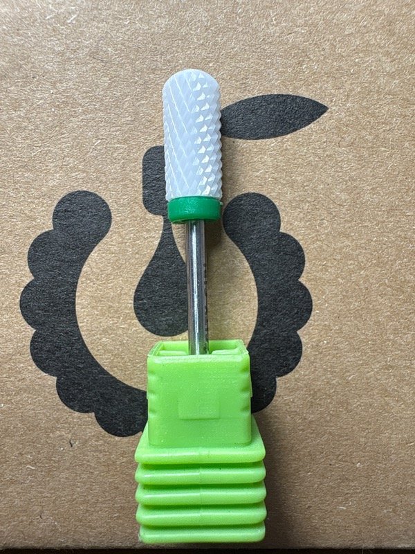 Producto - Fresa ceramica barril punta redondeada verde