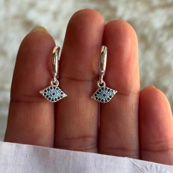 Producto - Mini Argollas ojo turco (cod.682)