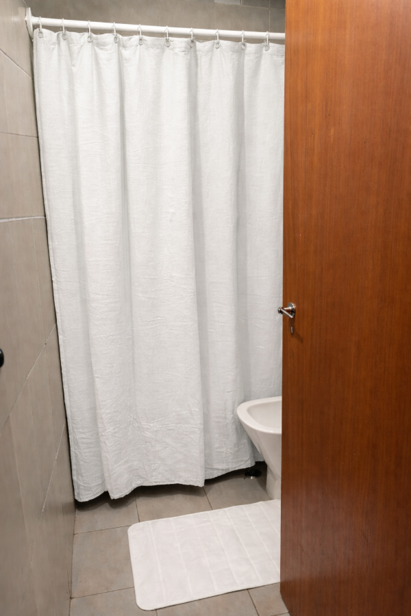 Producto - Cortina de baño "Oasis" blanca