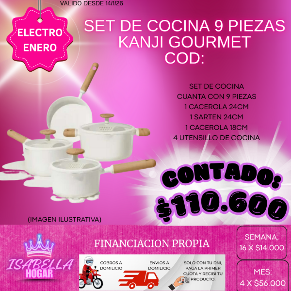 Producto - SET DE COCINA 9 PIEZAS KANJI HOME GROURMET