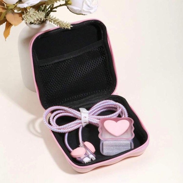 Producto - Protector de cargador rosa + valija