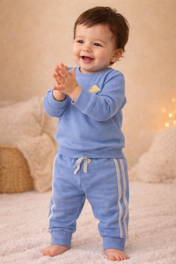 Producto - Dúo Buzo y Babucha Rústico celeste