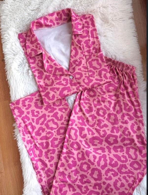 Producto - Pijama Camisero Olivia Print Rosa