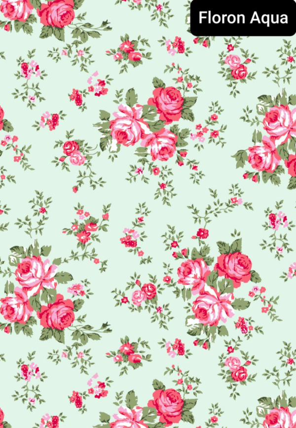 Producto - Gabardina Estampada Floron Aqua