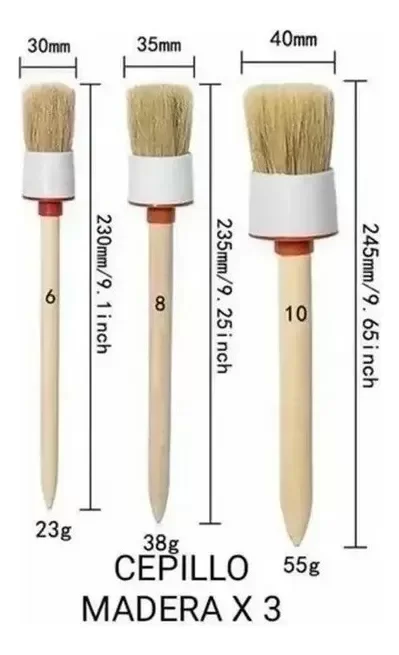 Producto - Pinceles De Madera Set X3 6/8/10 - 1