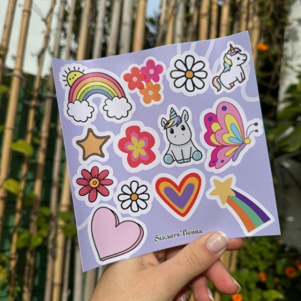 Producto - Plancha mediana unicornios y flores