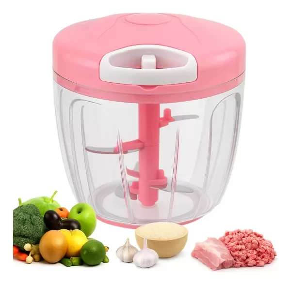 Producto - Picadora Manual Rosa Triturador Cortador Vegetales Verduras